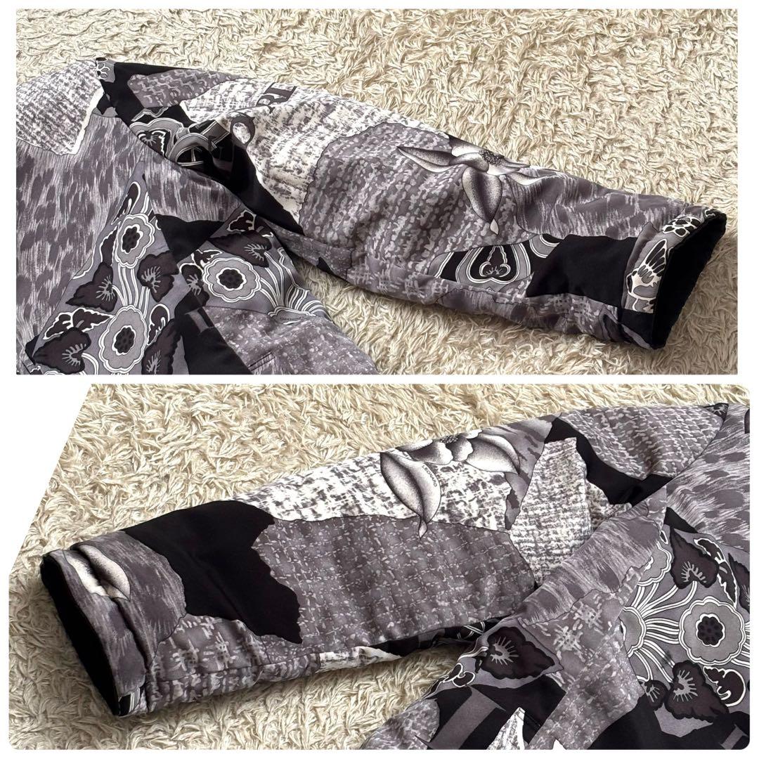 大きいサイズ 希少 LEONARD リバーシブル ロングダウンコート 花柄 L