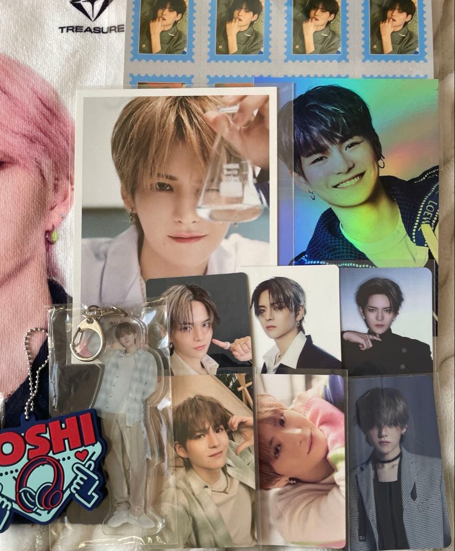 TREASURE ヨシ トレカ アクキー アクスタ 缶バッジ スローガン セット