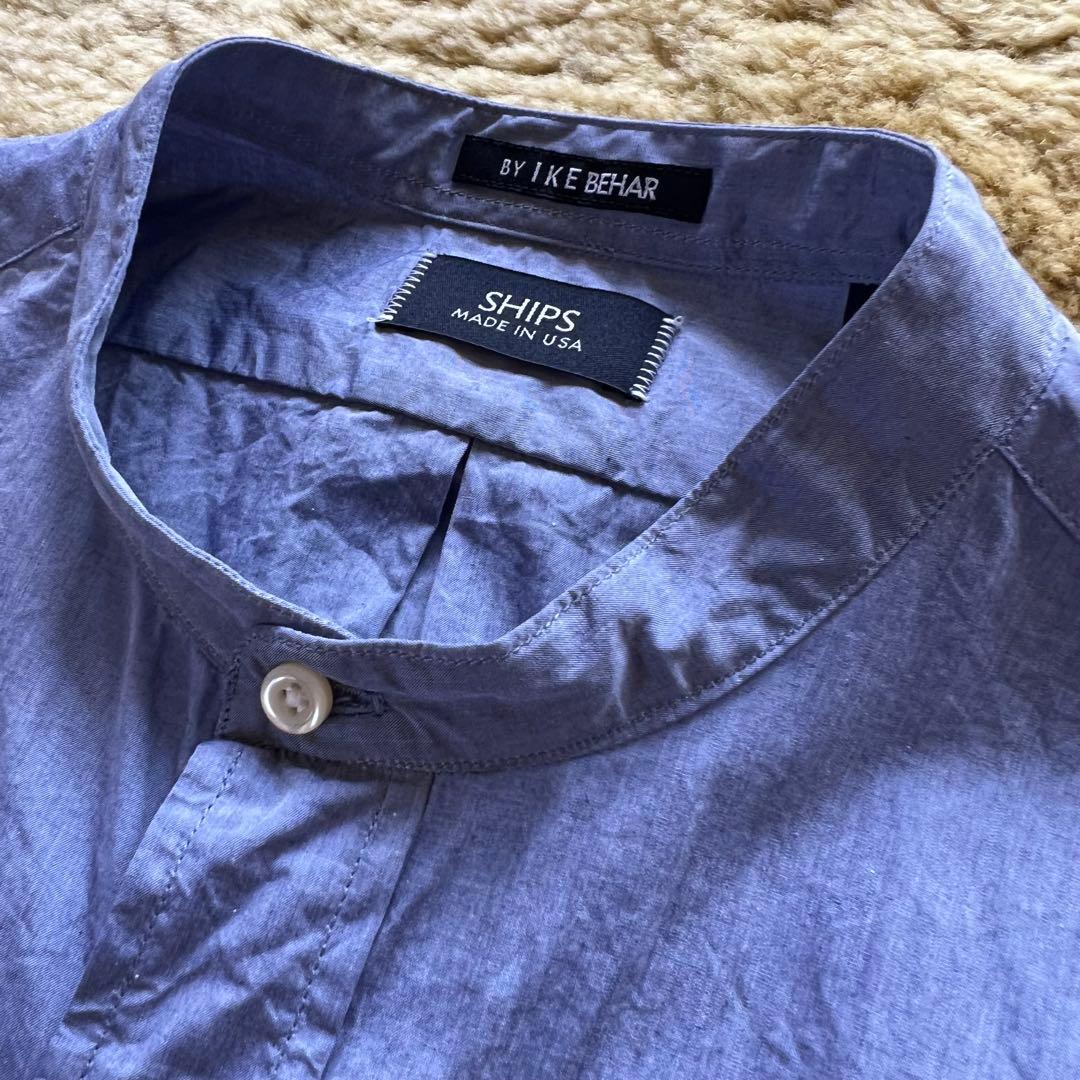 定価24,970円 IKE BEHAR SHIPS別注 アイクベーハー シャツ セール】【SHIPS別注】IKE BEHAR: ワイドコーデュロイ バンドカラー