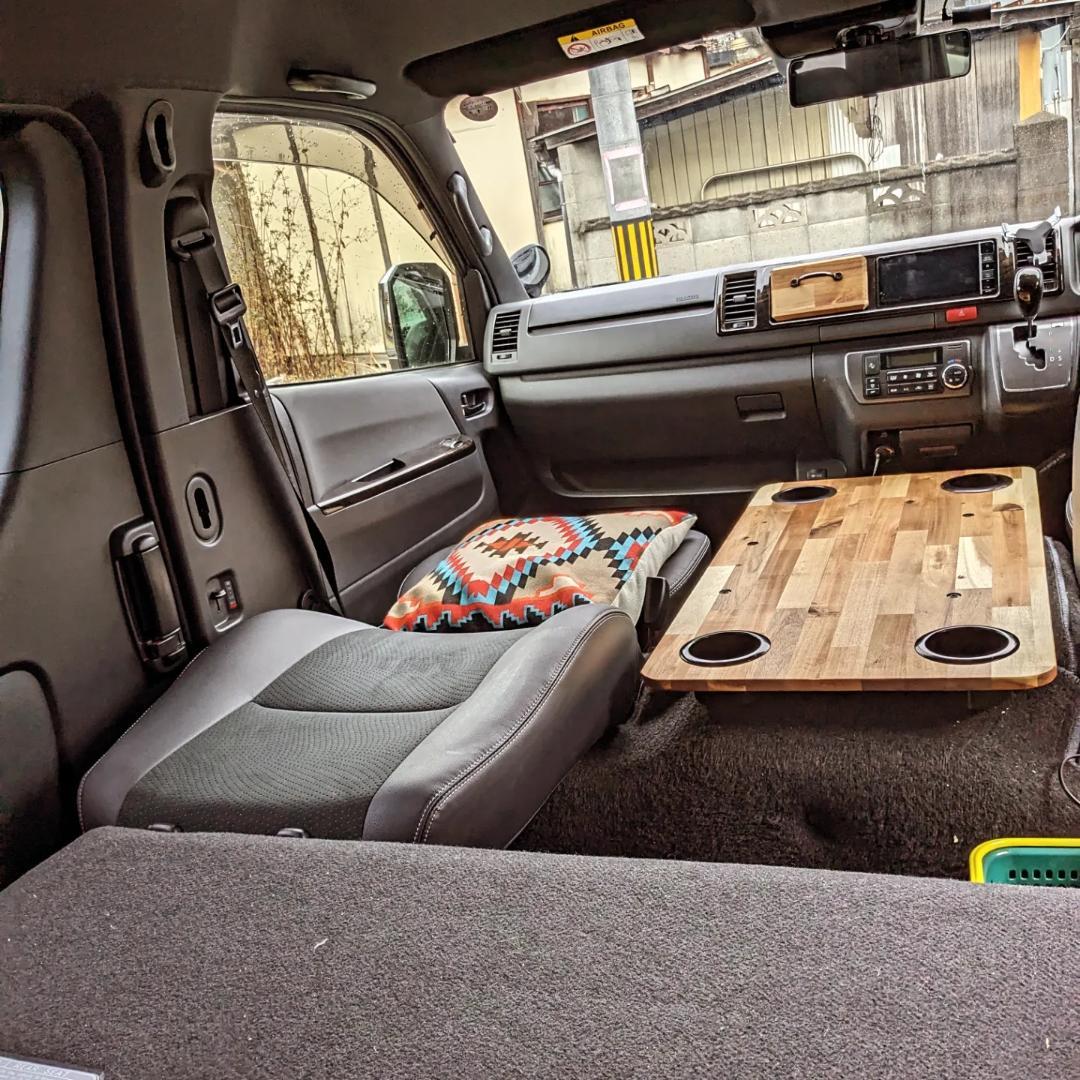 ハイエースワイド センターコンソールテーブル キャンプ 車中泊 - メルカリ