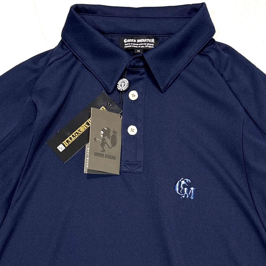 新品タグ付/メンズM】GREED MONSTER ポロシャツ ゴルフウェア 紺
