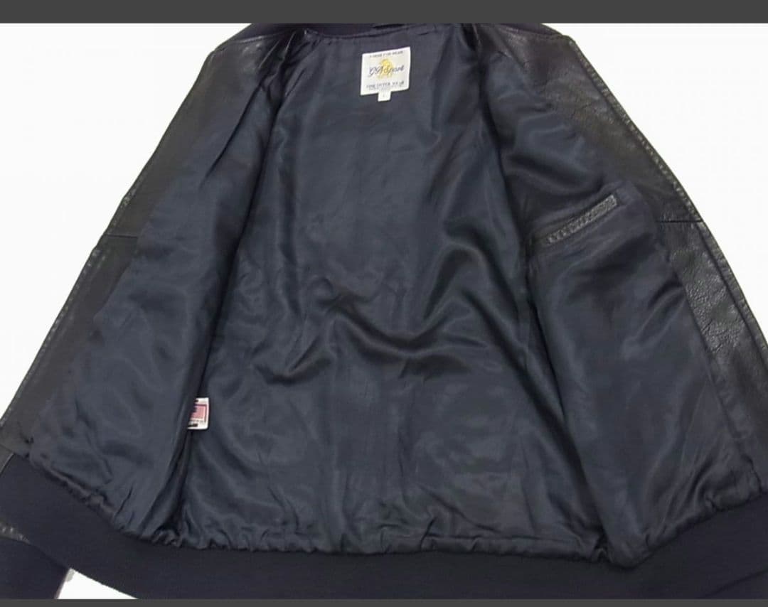 G.B. Sport ダークネイビー レザー ジャケット L - メルカリ