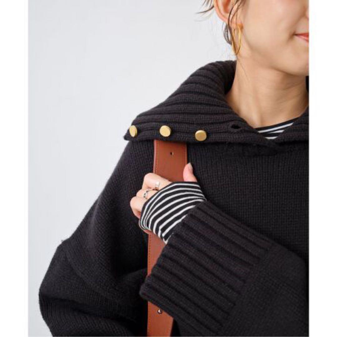 スピックアンドスパン ウール 釦開きニット タートルネック 2way