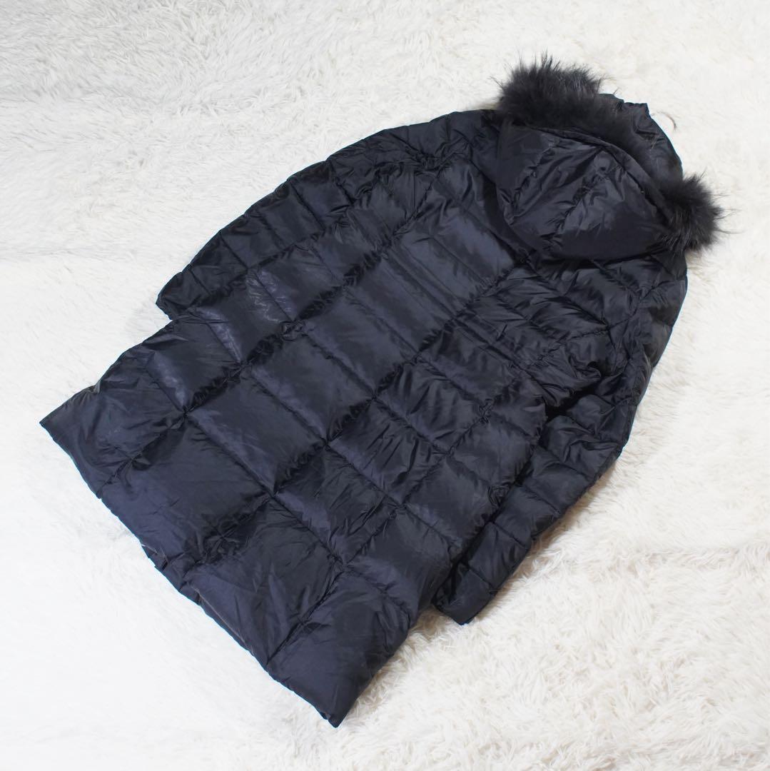 手洗い◎《23区》ダウンコート(42)黒 大きいサイズ Aライン オンワード