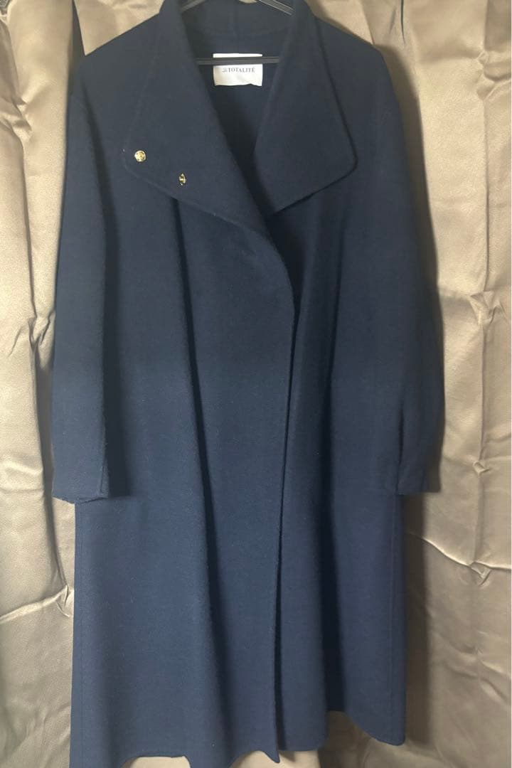 ラトータリテ リバーハイネックロングコート ネイビー - メルカリ