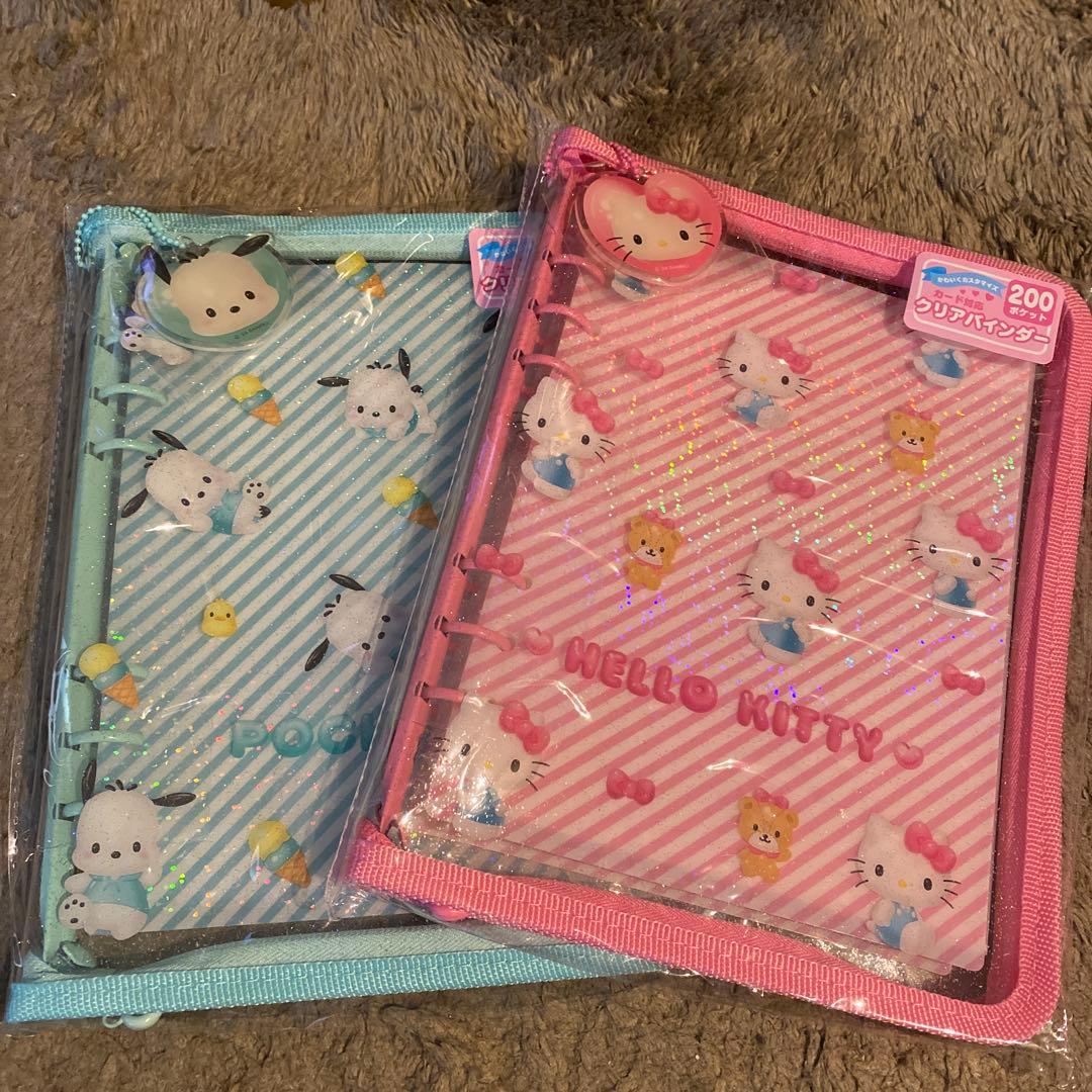 【新品未使用】2024年製 キティ ポチャッコ クリアバインダー 2点セット sanrio（サンリオ） ポチャッコ pic too バインダーブックプラス