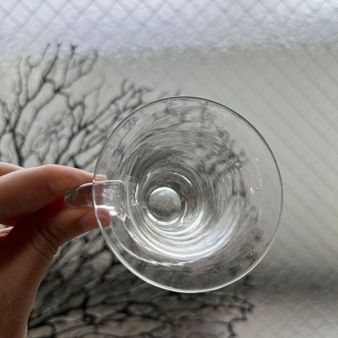 骨董 時代ガラス ゆらゆら銀色 反り口 アイスクリームコップ 氷コップ