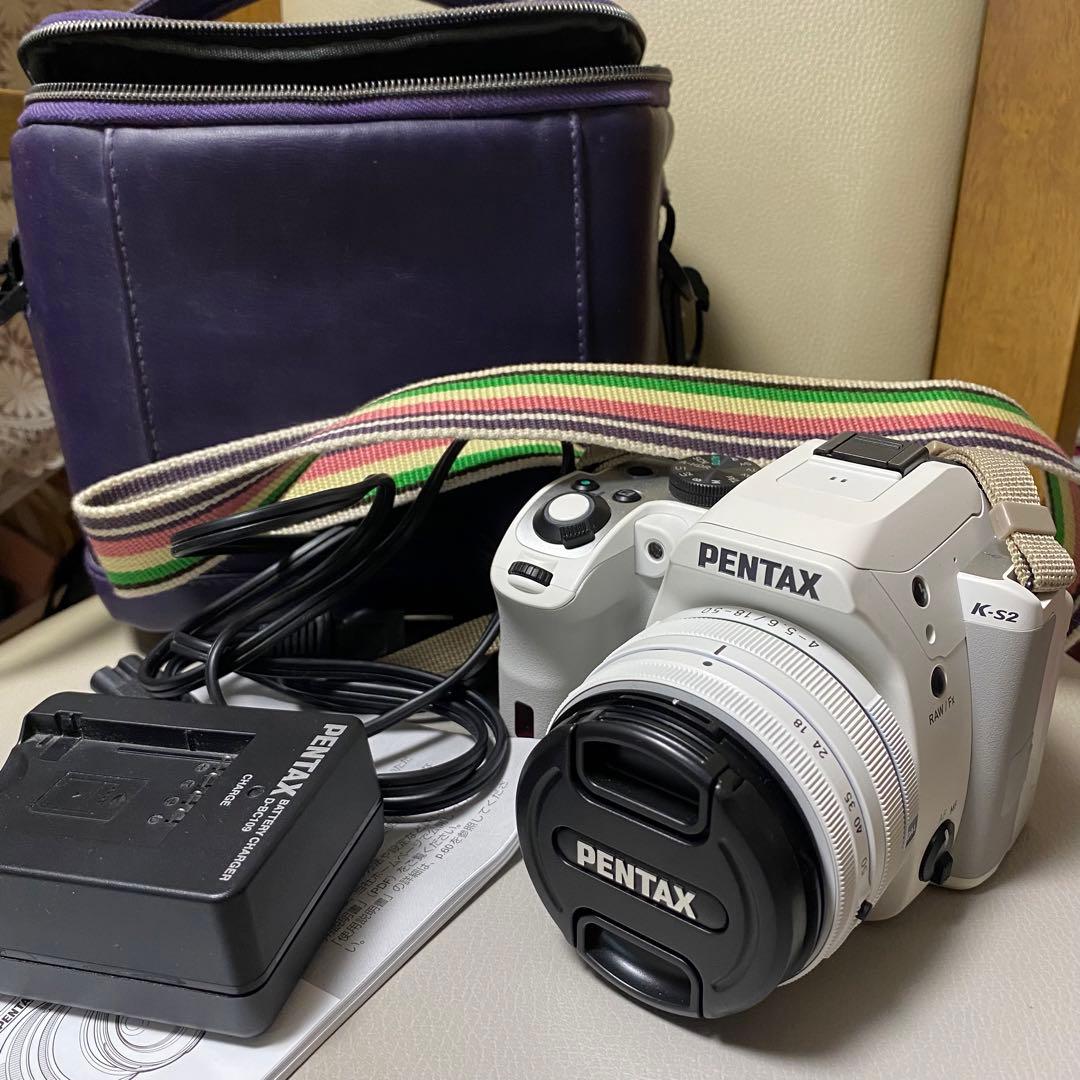 【今週末まで限定値下げ！】PENTAX K-S2 ホワイト 中古】K-S2 レンズキット ホワイト (2042万画素／SDHC)／KS2ホワイト