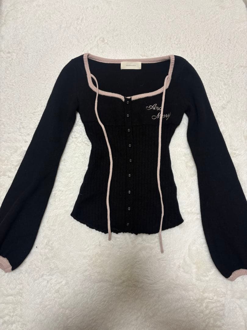 andmary Sonique knit tops black - メルカリ