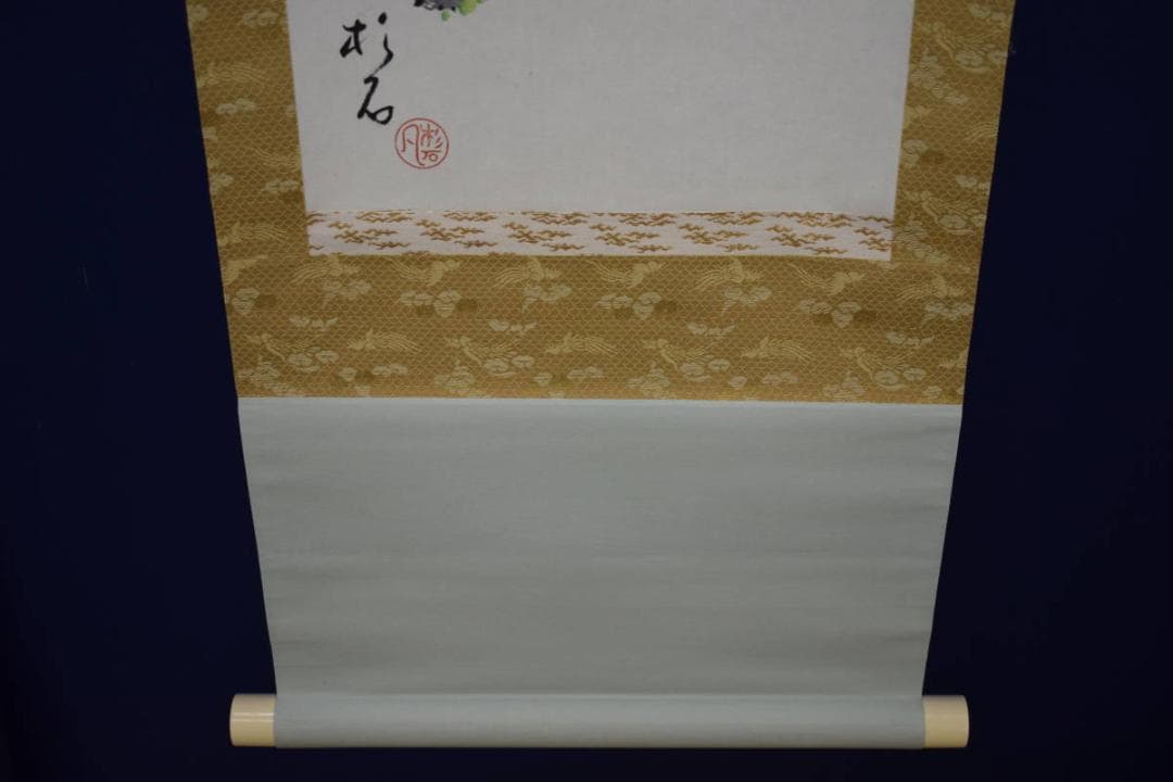 真作/近藤杉石/春眠不覚暁/梅に小禽図/桐共箱付/布袋屋掛軸HH-714