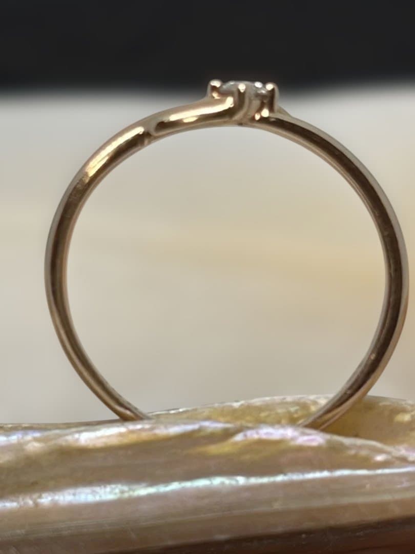 クレージュK18YG 1Pダイヤ0.05ct デザインリング 9号 中古 - メルカリ