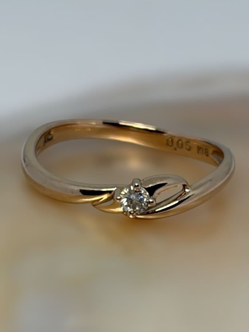 クレージュK18YG 1Pダイヤ0.05ct デザインリング 9号 中古 - メルカリ