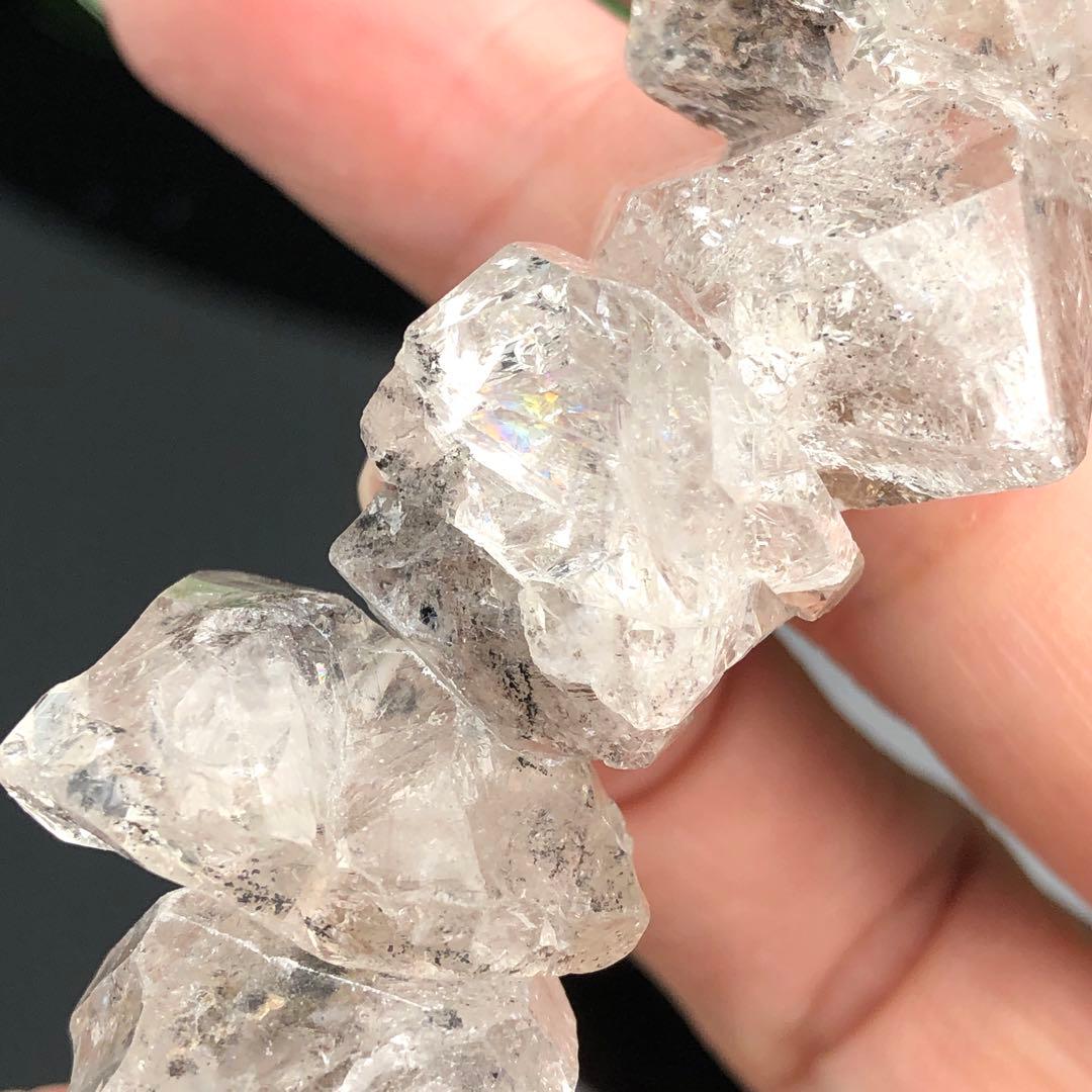 虹入りパキスタン産オイルインハーキマーダイヤモンドブレスレット