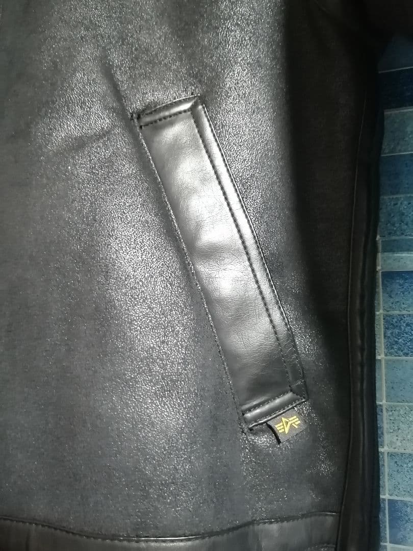 新品 黒】即完売 Alpha B-3 ボアフリース レザー ムートンジャケット