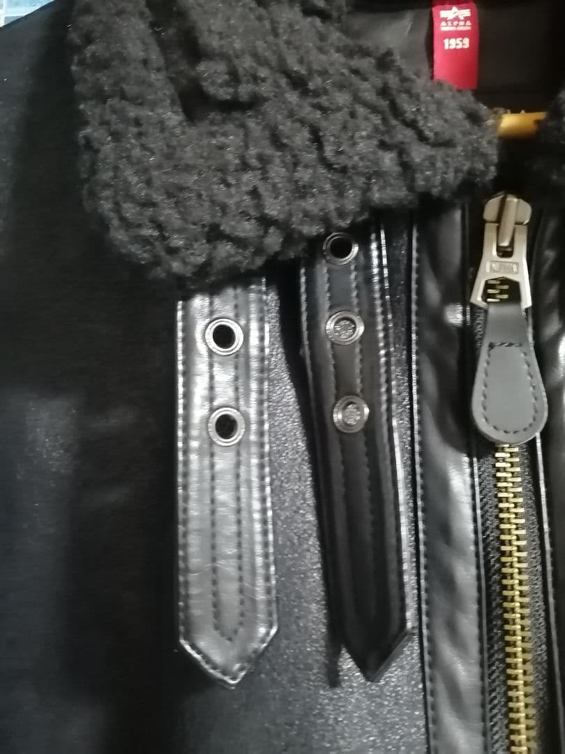 新品 黒】即完売 Alpha B-3 ボアフリース レザー ムートンジャケット