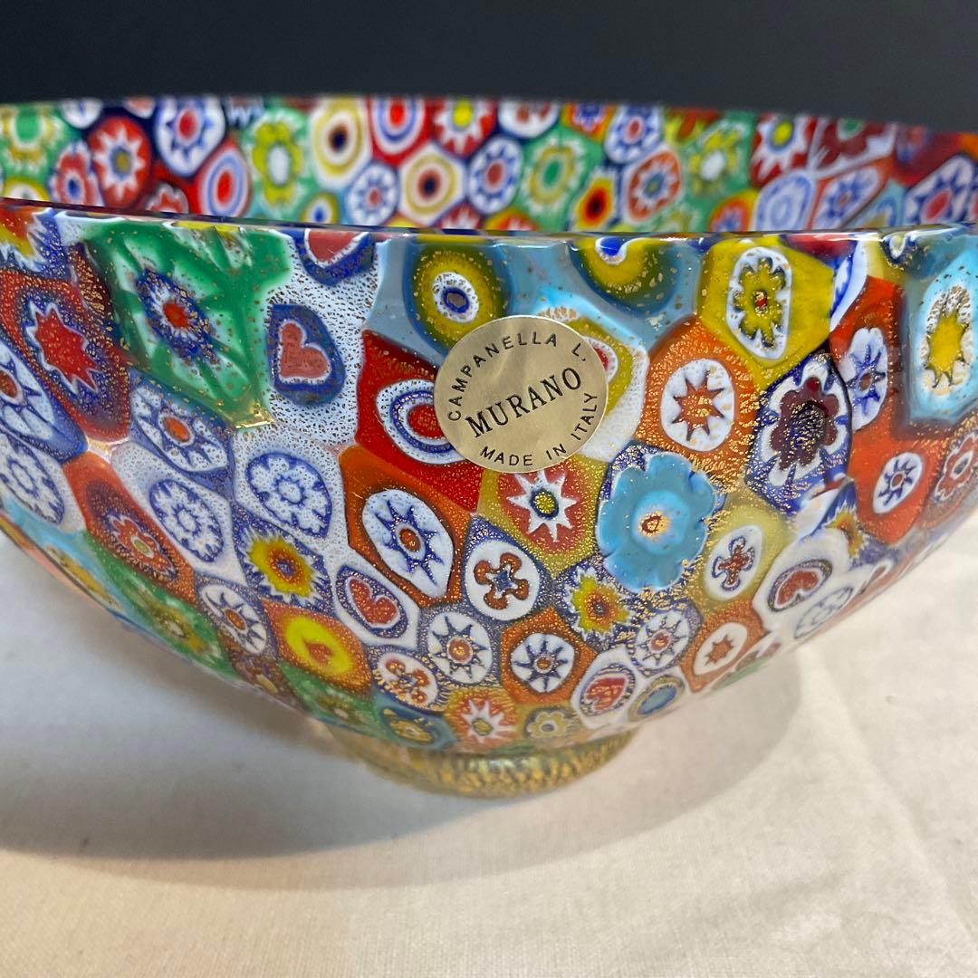 4053105 ベネチアンガラス ミルフィオリ ムラーノ ボウル 美品 - メルカリ