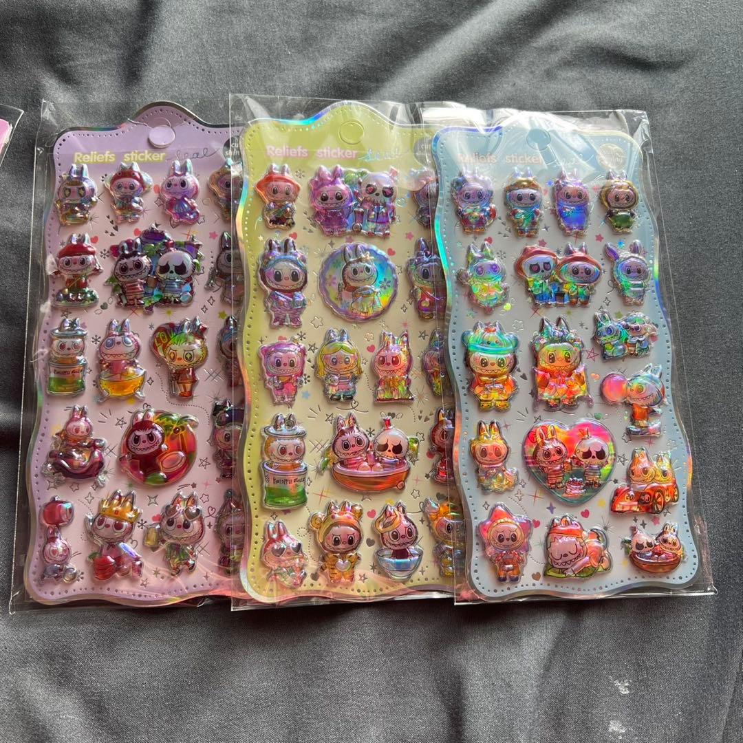 100枚セット　ラブブ　ぷくぷくシール　立体シール