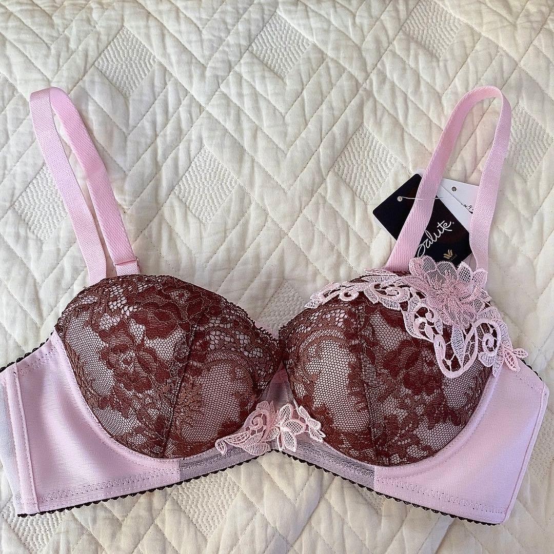 新品】ワコール salute女優ブラC70 ショーツセットピンクブラウン