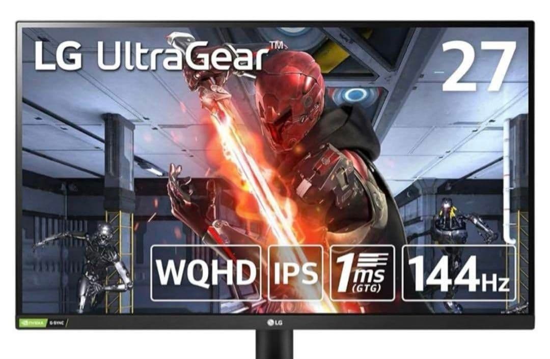 美品　LG 27インチ WQHD　144Hzゲーミングモニター 27GL83A 27