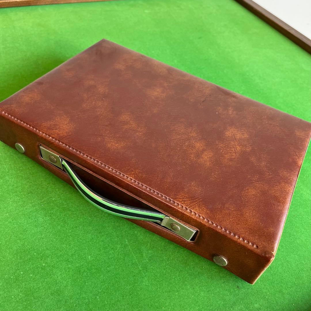 ヴィンテージ 光工芸社 木製 手打ち 麻雀卓 手積み 麻雀牌 セット 定価