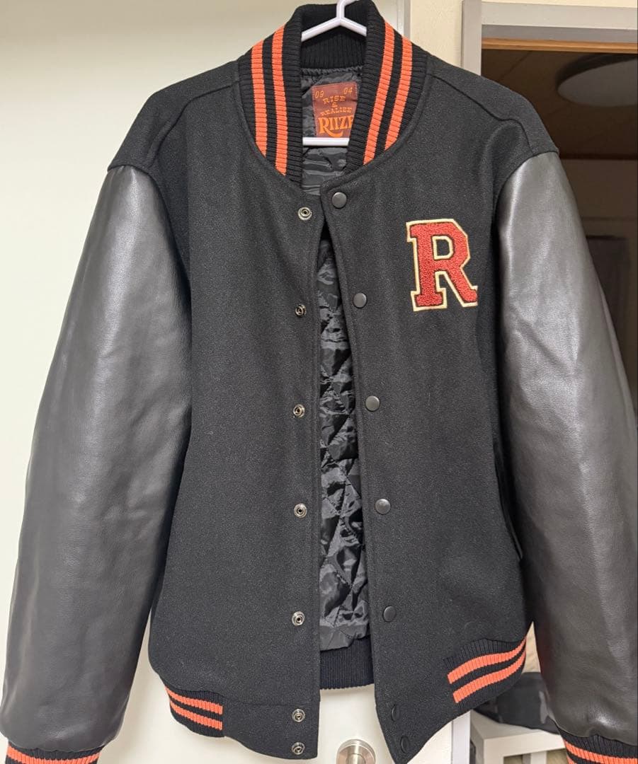 RIIZE VARSITY JACKET スタジャン ブラック/オレンジ - メルカリ