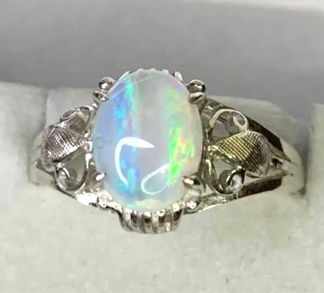 K14 天然オパール リング14金重さ 2.49g 12号刻印あり鑑別書付き