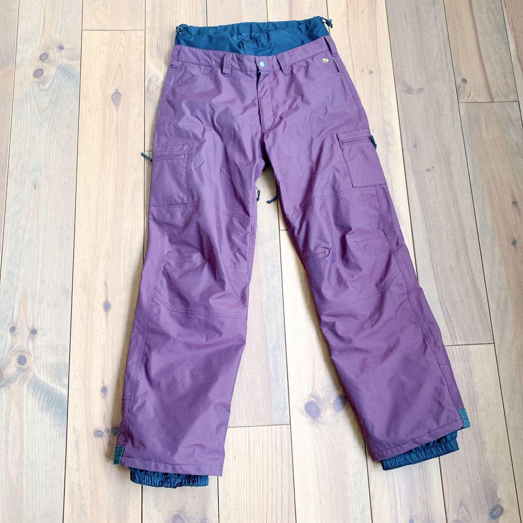 GREENCLOTHING スノーボードパンツ 紫茶色　Lサイズ 24-25 スノーパンツ スノーボードウェア メンズ レディース グリーン