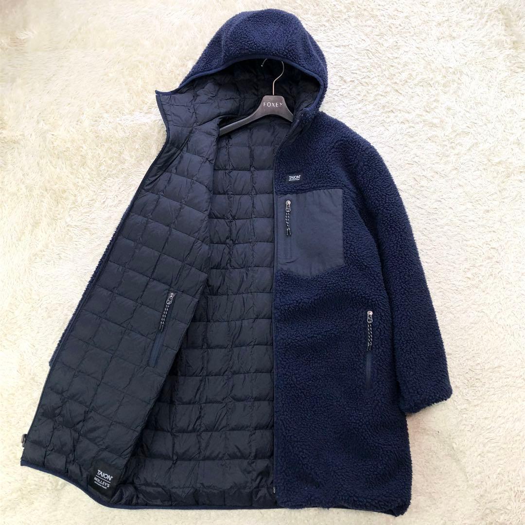 ノーリーズ タイオン別注 リバーシブル キルティング ボア ダウンコート M TAION/別注 リバーシブル ボア キルティング ノーカラーダウン【限定