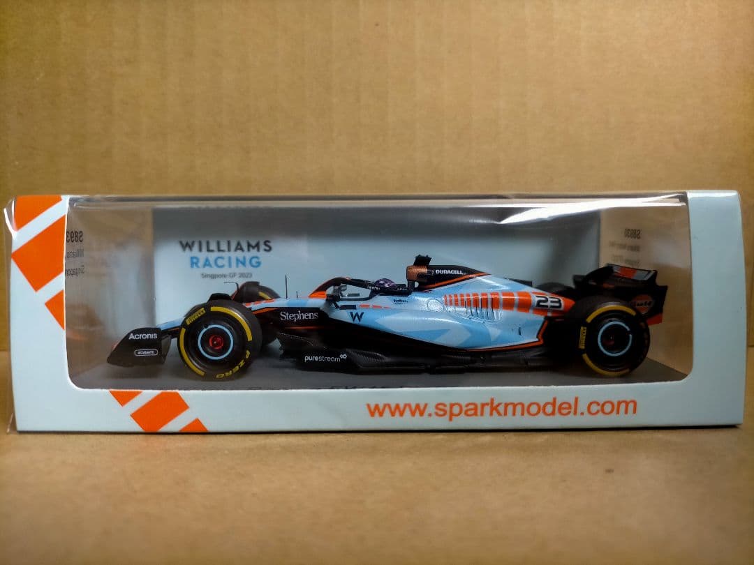 SPARK 1/43 ウィリアムズ F1 FW45 アルボン 2023 Gulf Williams F1 FW45 #23 Alexander Albon Singapore GP Special Livery