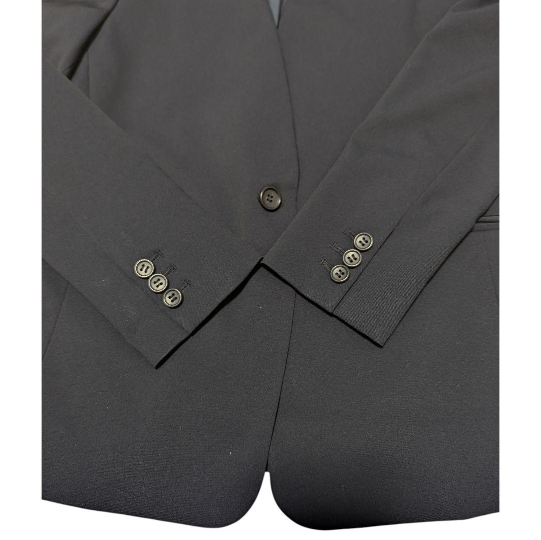 PLST ノーカラー ネイビー パンツスーツ セットアップ M