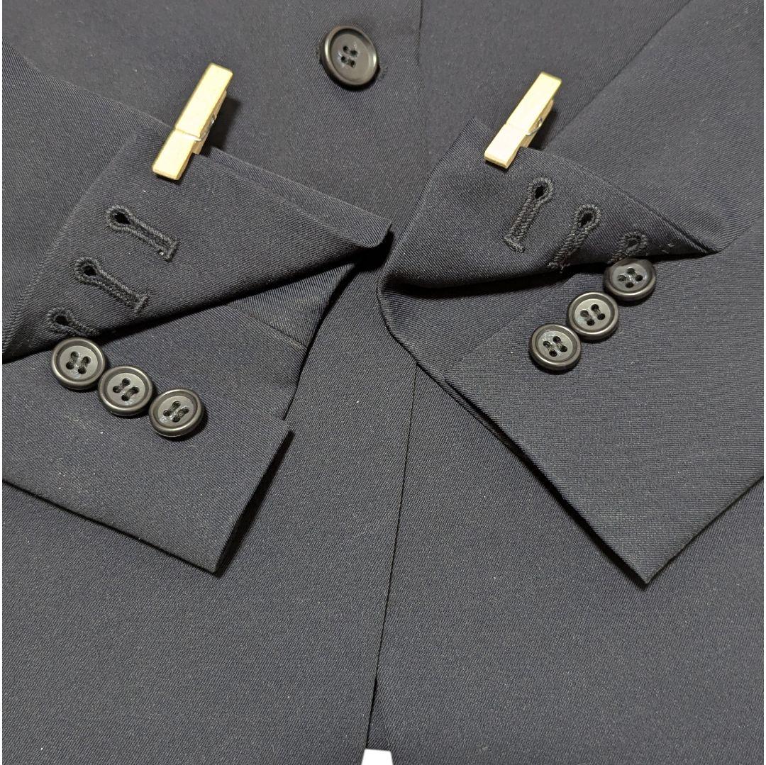 PLST ノーカラー ネイビー パンツスーツ セットアップ M