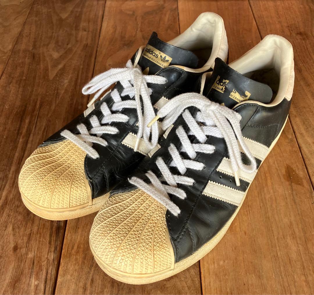 90s アディダス 黒白 スーパースター 金ベロ 初期復刻 - メルカリ
