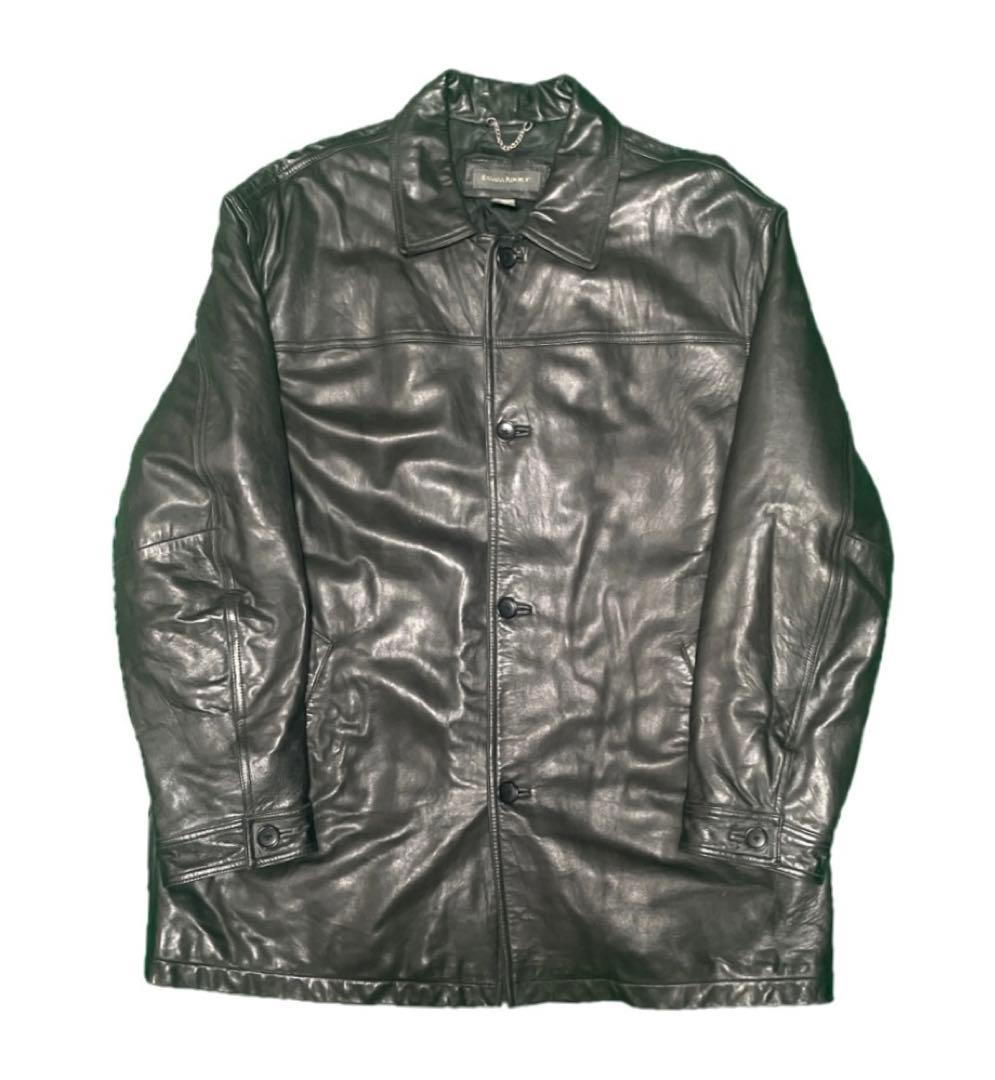 90s BANANA REPUBLICレザーカーコートXLブラックVINTAGE - メルカリ