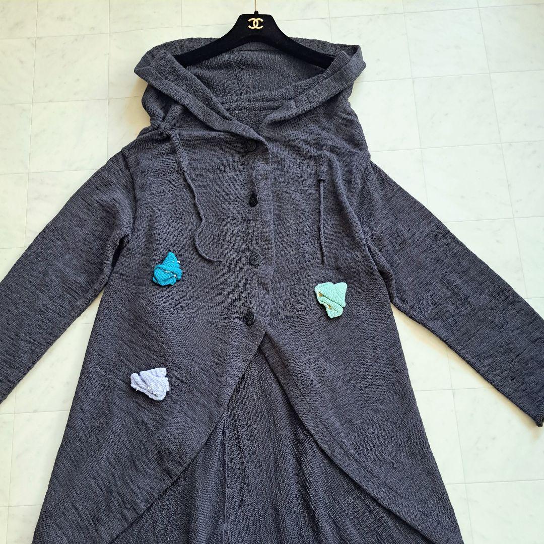 美品】センソユニコ 慈雨 モチーフ ロングカーディガン コート 40