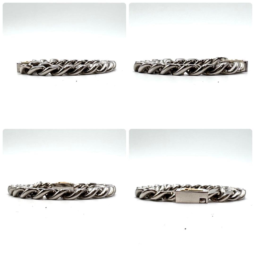 美品✨ フェンディ FFロゴ 喜平 チェーンブレスレット パラジウム