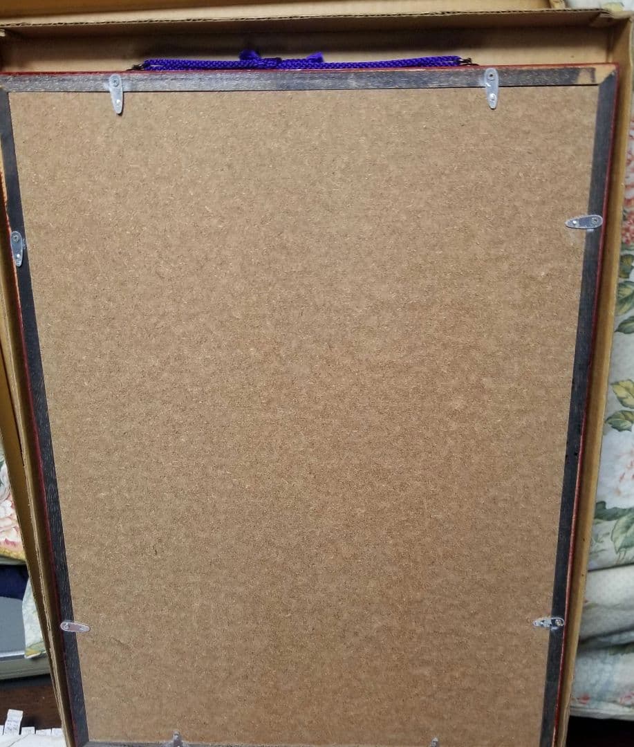 平野勝「白椿」色紙 日本画 肉筆ガラスケース入り