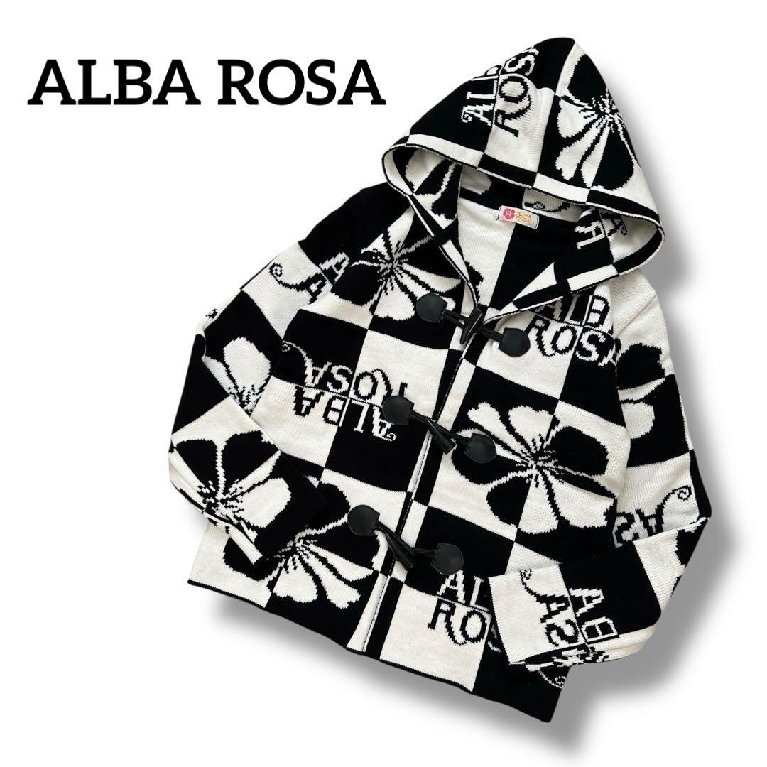 ALBA ROSA　ニットダッフルコート　升目チェック柄　Y2K　平成ギャル ALBA ROSA - レア アルバローザ升目コートの通販 by プロフィール必読