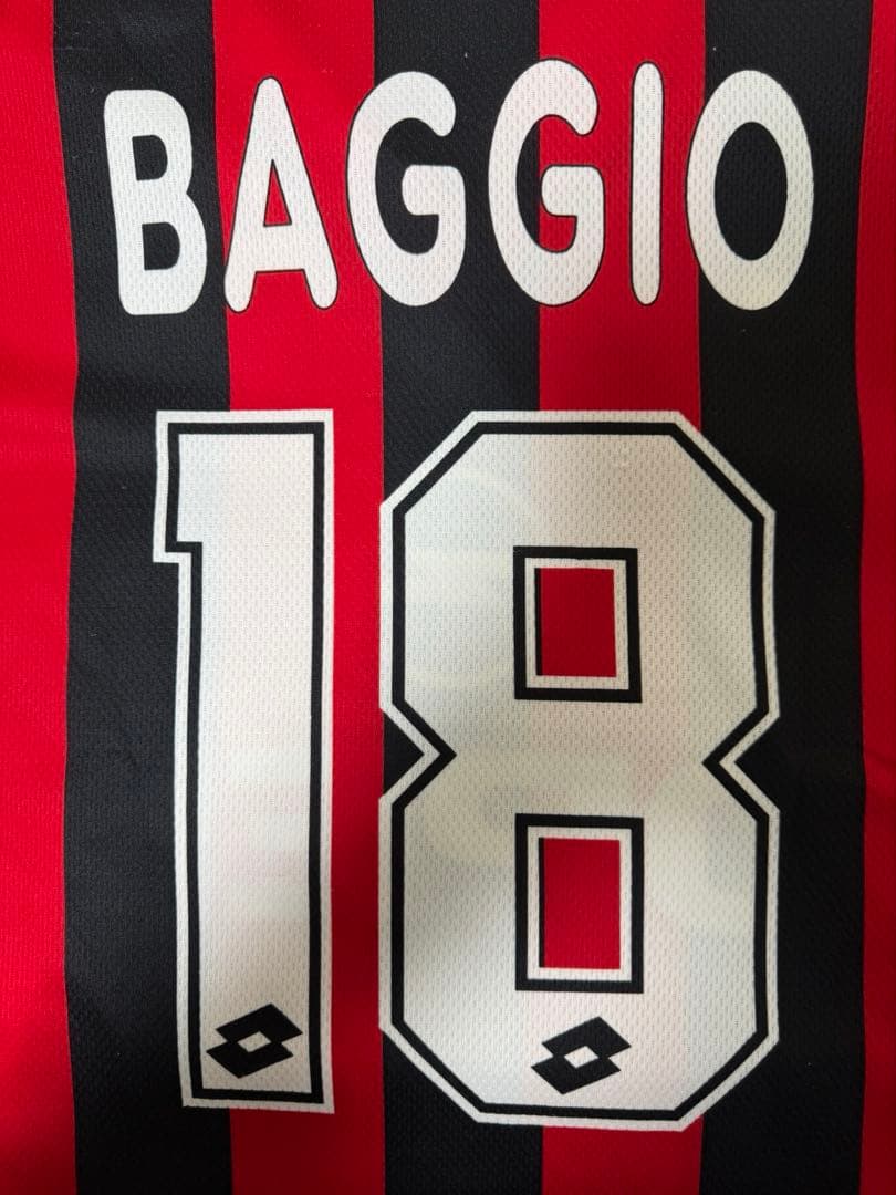 希少品　ACミラン 95-96 #18 ロベルト・バッジョ ロット 昇華プリント 10番の代名詞”ロベルト・バッジョが『18番』を選んだ理由とは
