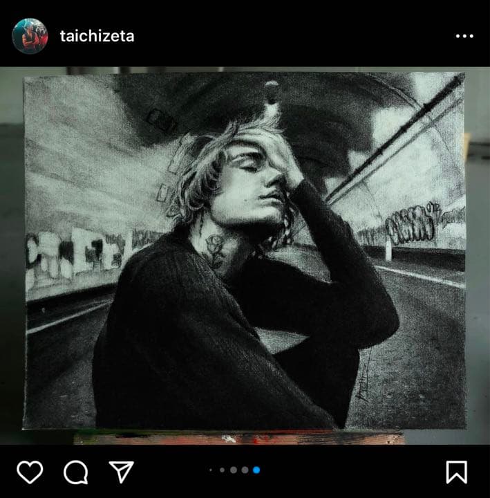 木炭画　ジャスティンビーバー