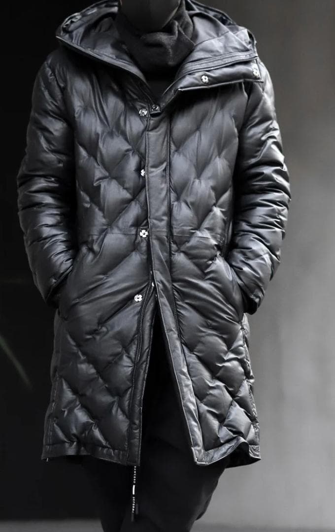 26万4000円 バックラッシュ カンガルー レザーダウンコートBACKLASH