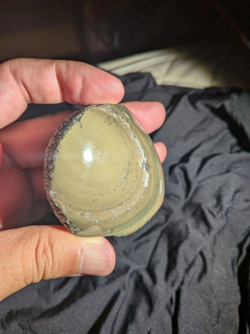 研磨品　十勝石玲瓏　イエロー、グリーン、ピンク複合色両面磨き　超特級玲瓏