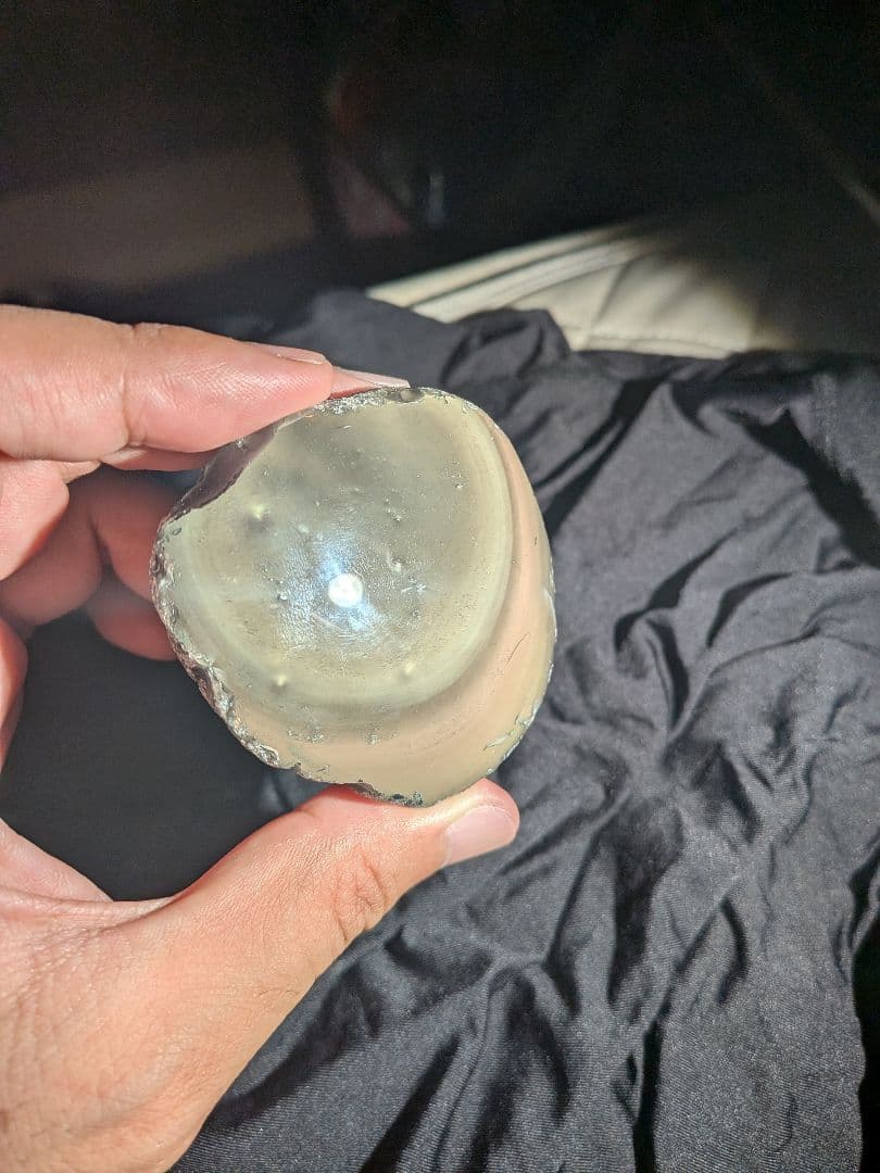 研磨品　十勝石玲瓏　イエロー、グリーン、ピンク複合色両面磨き　超特級玲瓏