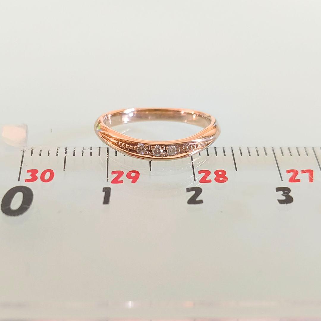 スタージュエリー K10 PG ダイヤモンド ミル打ち ピンキー リング 1号