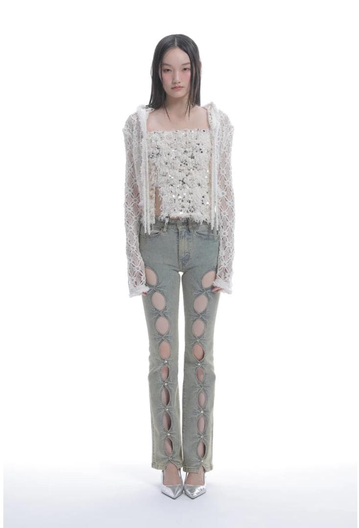 the red thread S cutting denim 1 blue