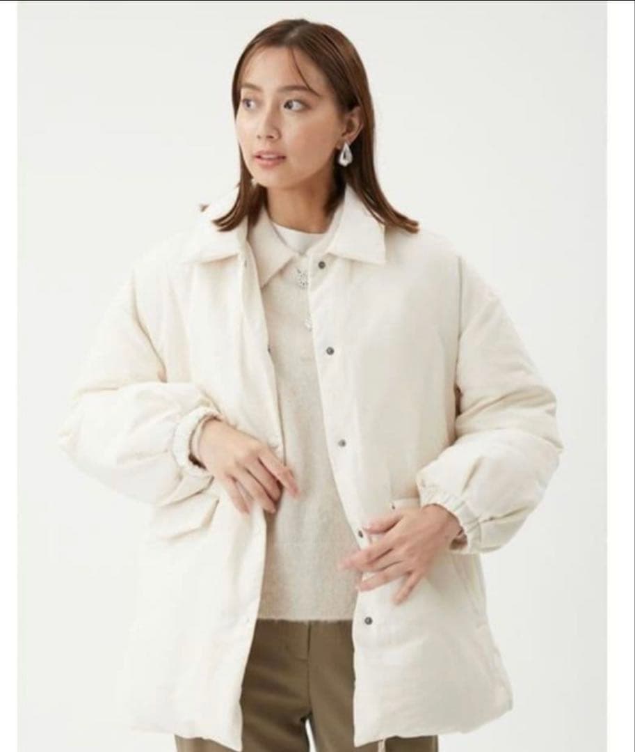 美品 ミラオーウェン ステンカラーフレンチダウンAラインコート - メルカリ