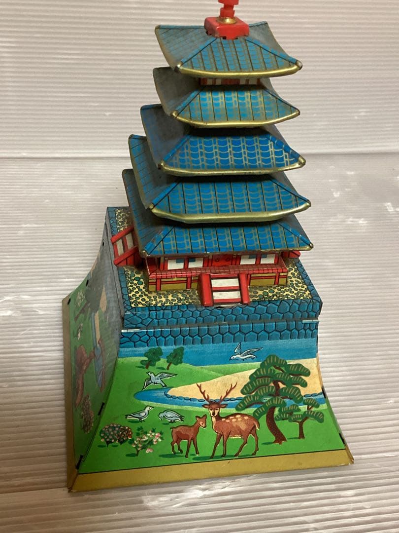 ★レア‼️ブリキ マルサン 金庫シリーズ 五重の塔 金庫 昭和レトロ 貯金箱