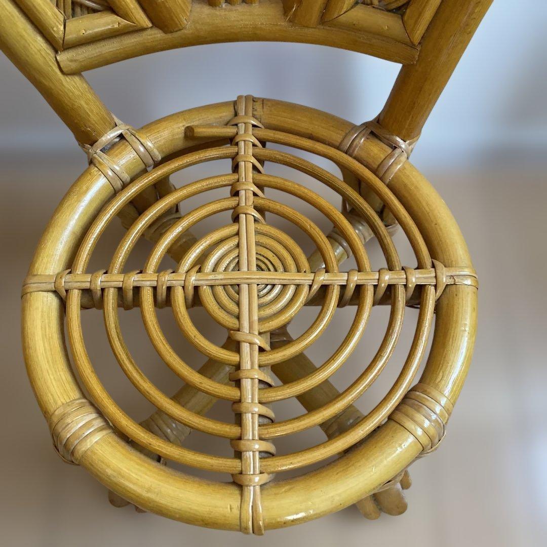 ラタン製アールヌーボー風椅子3脚セット インテリア ドール 幼児