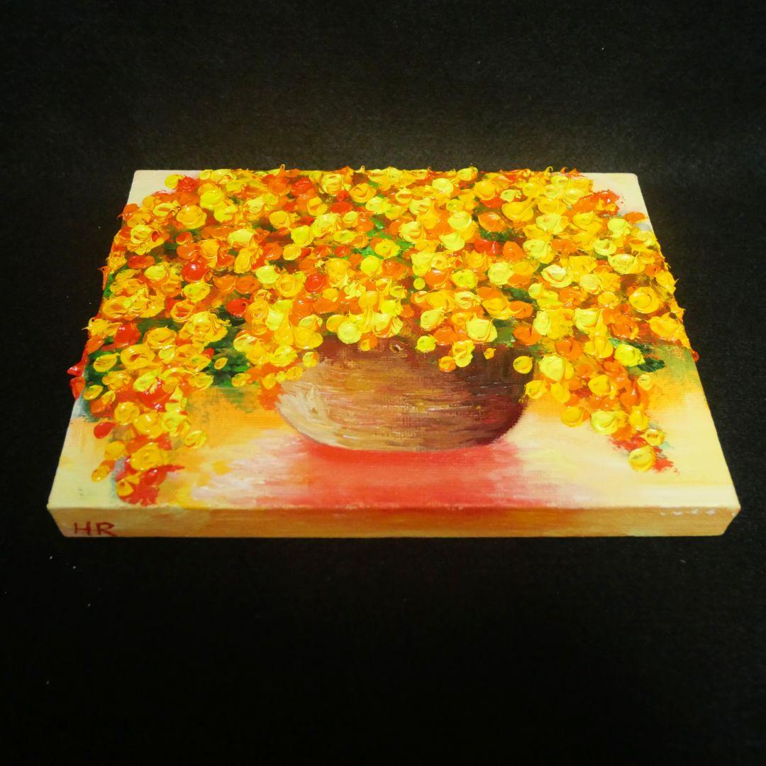 油絵 油彩 油彩画 絵 絵画 F0号【ミモザ】