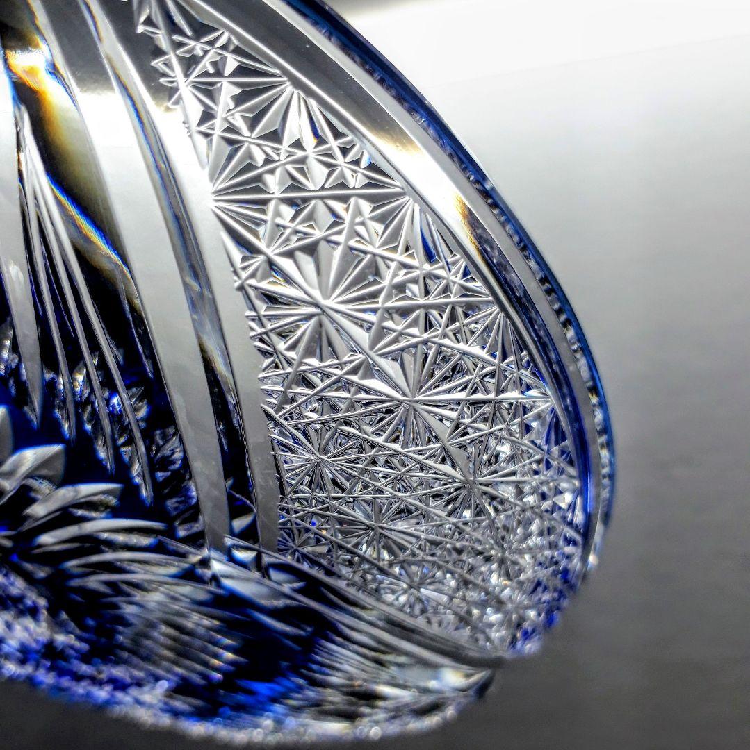 江戸切子 カガミクリスタル 飾り皿 ෆ根本幸雄 作品ෆ 【未使用・美品