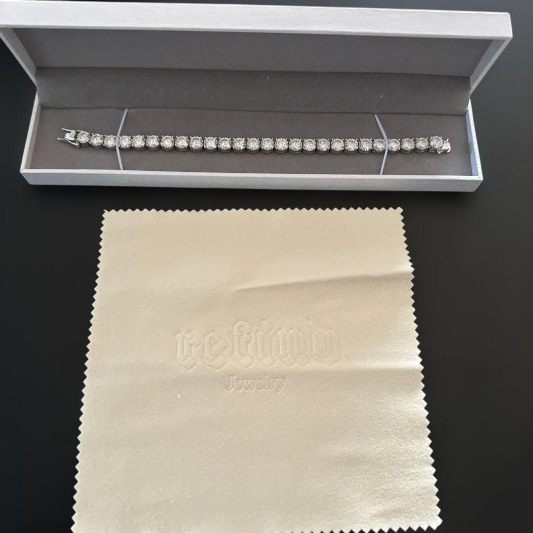 refind モアサナイト ブレスレット　19cm 6.5mm 定価3万8千円